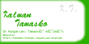 kalman tamasko business card